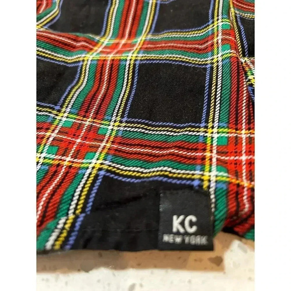 kenneth Cole long sleeve button up plaid shirt red and green boys 4T - Picture 2 of 4